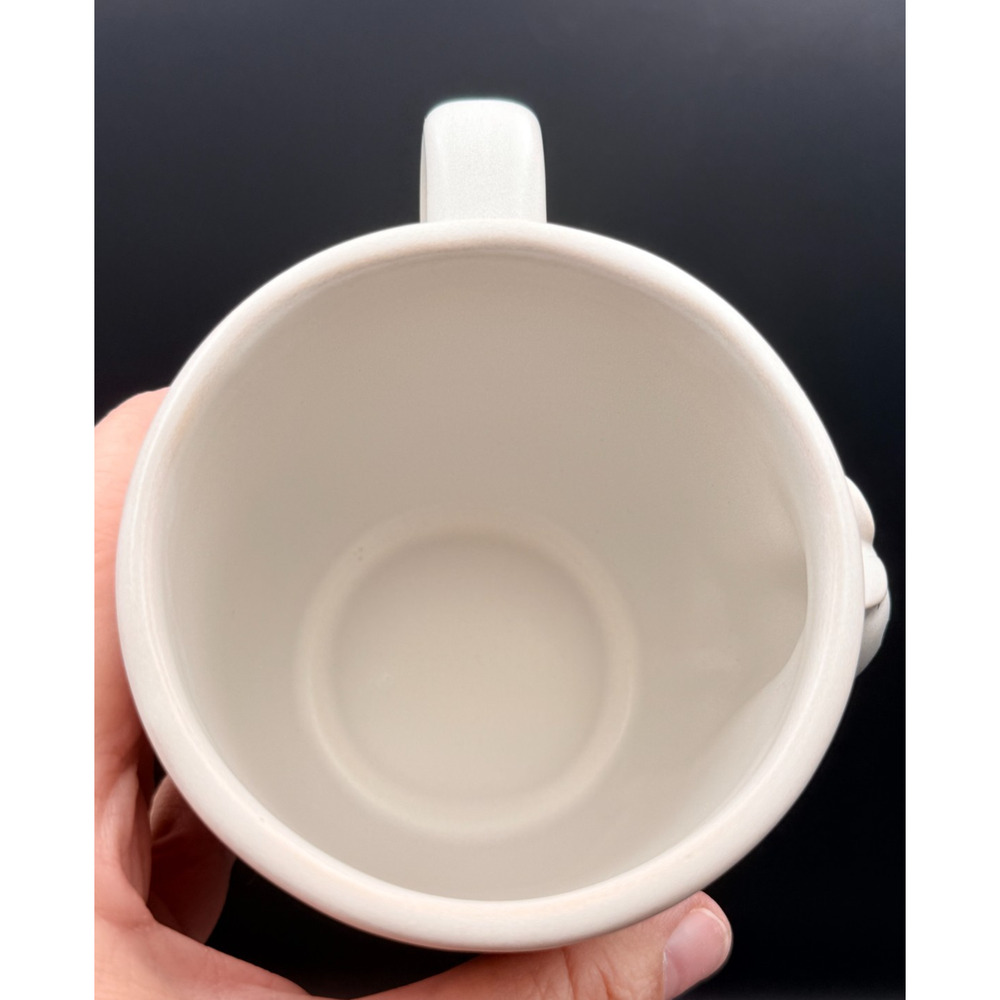 Pottery Barn Scary Squad White Stoneware Coffee Mug Ghost w/ Black Bat Bow 3D - Picture 6 of 6